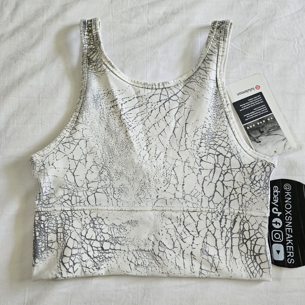 Lululemon Power Pivot Tank Thread Dye TRD6 White Grey Women's Size 6